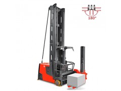 優(yōu)耐飛人上型窄巷道三向堆垛車堆垛加揀選一車兩用
